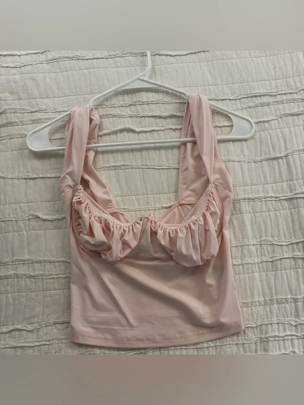NTW Princess Polly Pink Gathered Accent Women's Tank Top